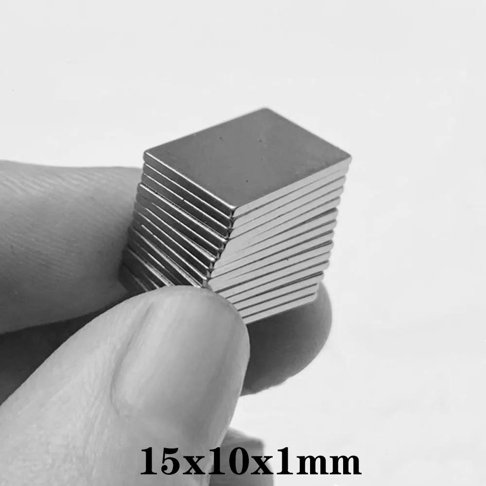 20~500PCS  15X10X1 mm Block Powerful Magnet 15*10*1 mm Bulk Sheet Neodymium Magnetic 15x10x1mm Strong Permanent NdFeB Magnets