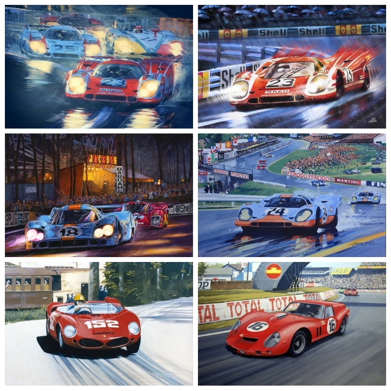 Classic Car Poster Ferrari Classic Racing F1 Racing Canvas Painting Poster Printing Wall Art Picture Living Room Home Decor
