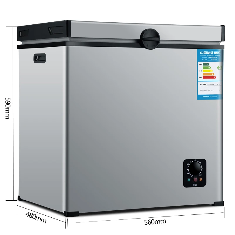 소형 전기 냉동고 미니 수평 냉동고, 가정용 상업용 단일 온도 냉장고, 120W BD/BC-55, 55L