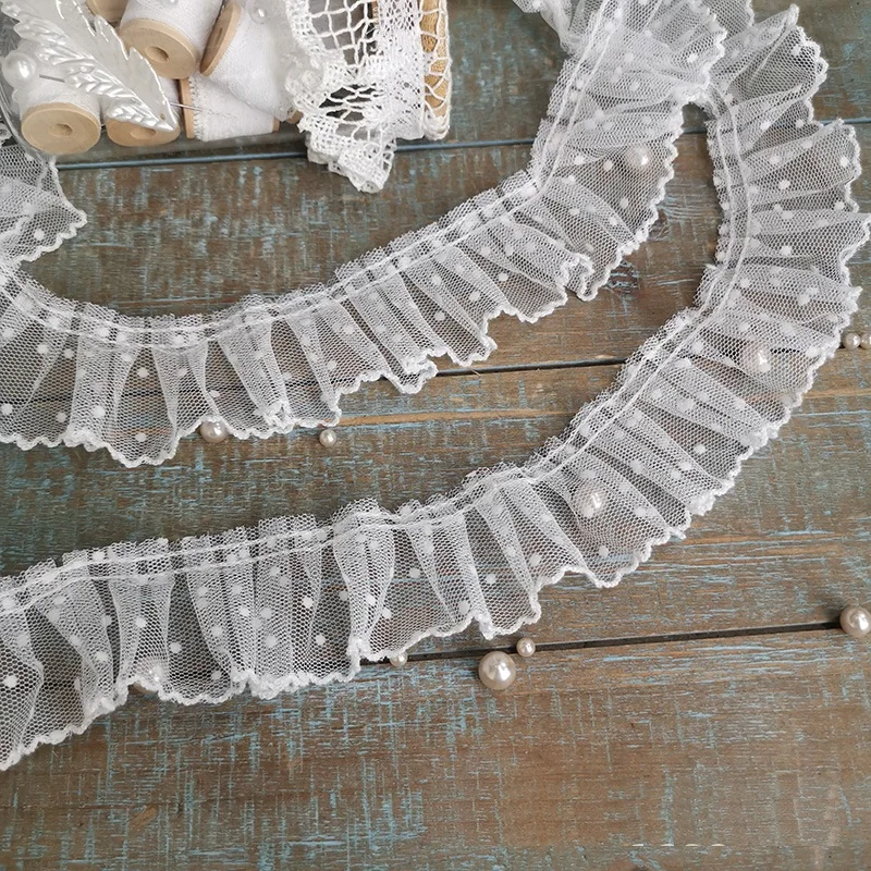 Accessori in pizzo a pois in rete da 3 metri Accessori per la decorazione del collare con polsino fai-da-te Accessori per abbigliamento per bambini