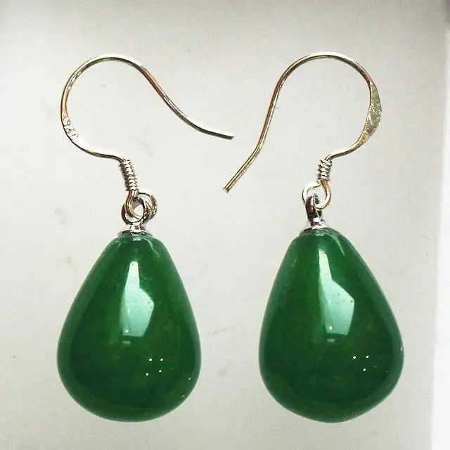 

wholesale water drop 12*16mm beautiful green jades earring