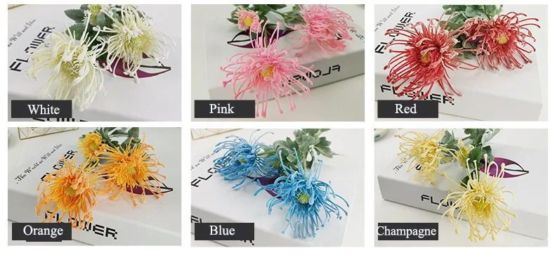 7-teiliges Set Künstliche Krabbenkrallen-Chrysanthemen aus Plastik, Deko-Blumen für Hochzeit, Fotostudio, Dekorative Blumen-Accessoires für Zuhause – Detail 2