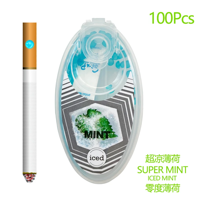 100pcs Mix Fruit Flavor ICE Menthol Capsule Super Mint Beads Explosion Pops Cigarette Filter Brush Ball for Smoking Dropshipping