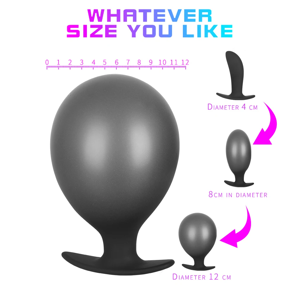 Inflatable Silicone Dildo Butt Plug Go Out Oversized Anal Plug Independent Pump Anal Dilator G-Spot Stimulator Anal Ball Sex Toy