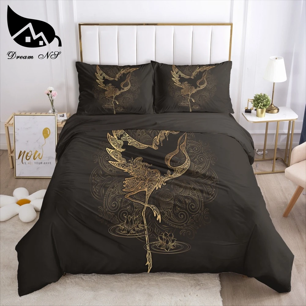 Dream NS Mandala Bohemian Luxury Bronze Art Gold + Black roupa de cama Bedding Home Textiles Set Queen Bedclothes Duvet