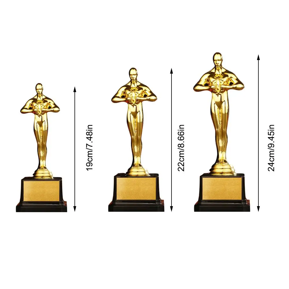 Personalized Oscar Trophy Gold Plated Small Gold Statue Team Sports Competition Crafts Souvenir Party Celebration Gift 24cm