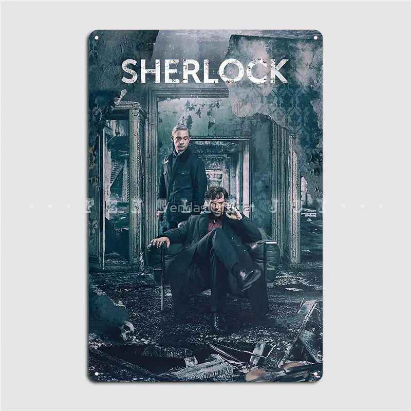 Sherlock Bbc Metal Sign Cinema Living Room Garage Club Designing Wall Plaque Tin Sign Poster