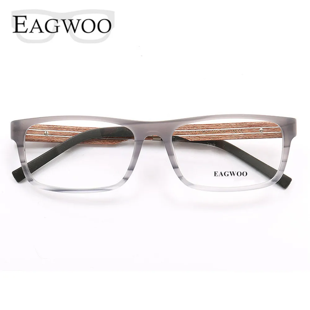 Ebony Wooden Eyeglasses Wood Prescription Optical Frame Man Full Rim Spectacel Fashion Myopia Glasses With Spring Temple