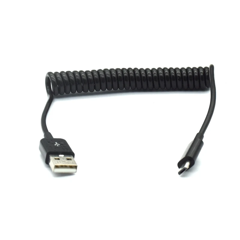 USB 2.0 to Micro USB Spring Data Cable Spiral Coiled 5 Pin Adaptor Digital USB Data Charging Cables Connector USB Charger Cable