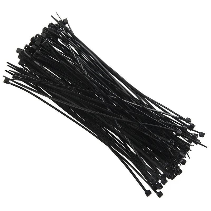100 قطعة 150x1.8 مللي متر الكهربائية رباط للكابل التفاف النايلون إبزيم أسود