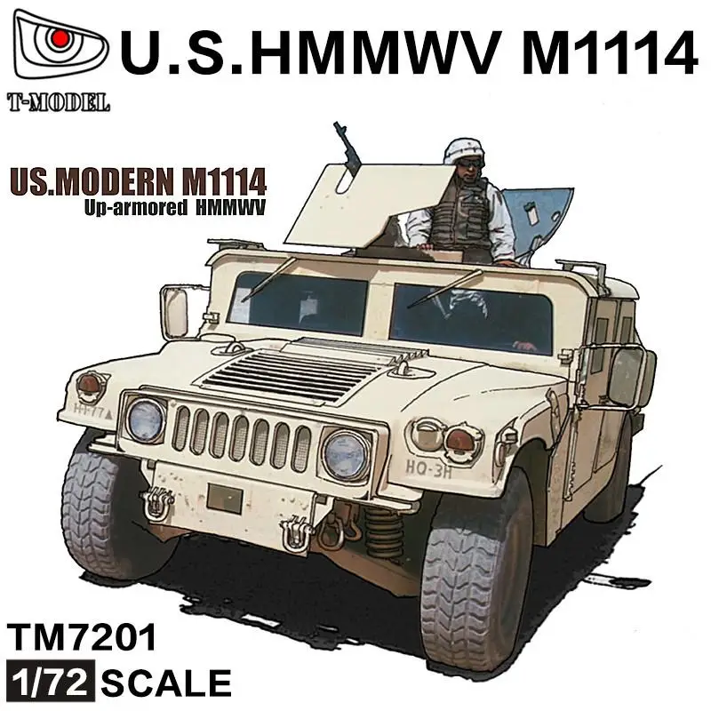 T-モデルTM7201 1:72米国。現代M1114アップ装甲hmmwvキット