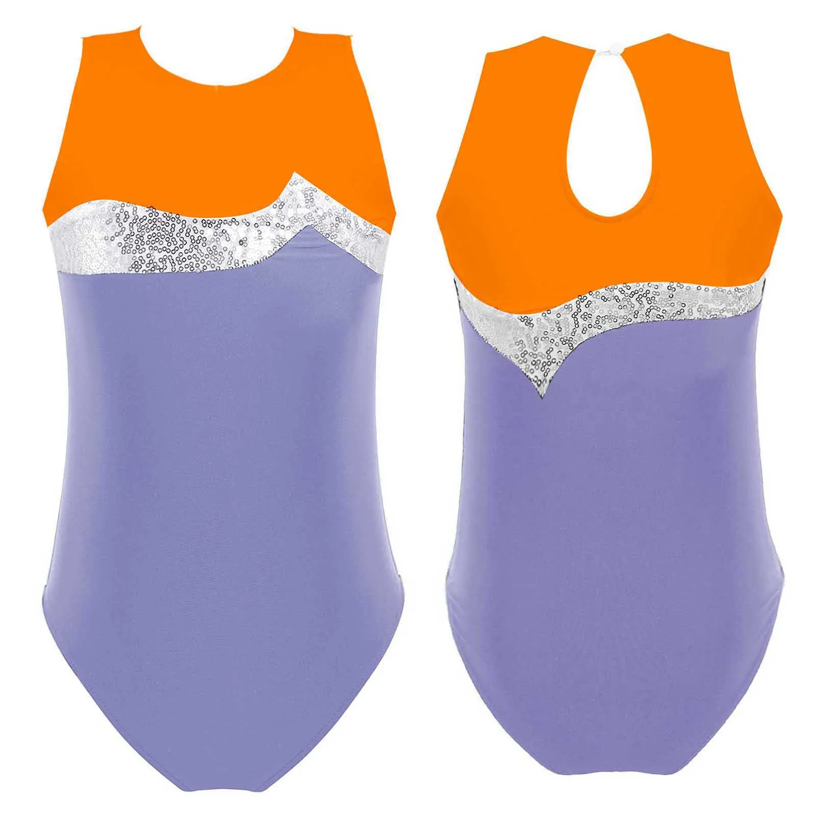 Professional Ballet Leotards For Girls Sleeveless Shiny Sequins Dance Leotard Bodysuit Kids Skating Gymnastics Training Costume