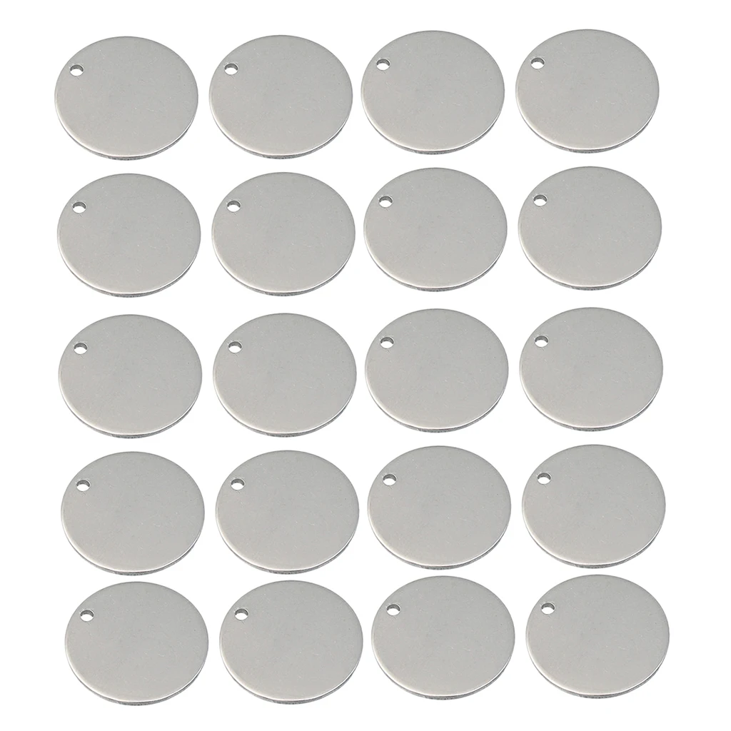 20 Pieces Metal Flat Round Circle Blank Coin Stamping Charms Tag Pendants Engrave Disc Coins Multiple Sizes Family Member Gift