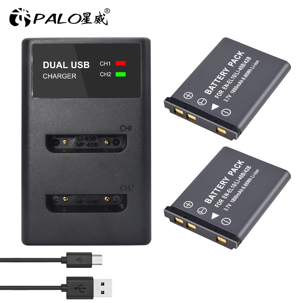 

PALO Li-40B Li40B Battery+LED USB Charger For Olympus IR-300 SP-700 TG-310 VH-210 Li-42B