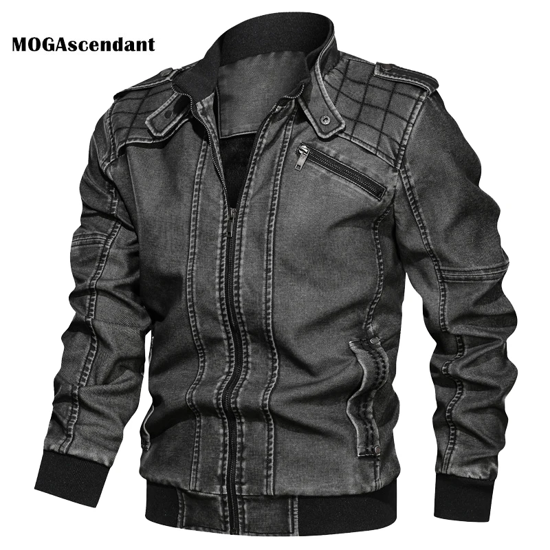 

Men's Faux Leather Jacket Spring killer Vintage Motorcycle PU Leather Male Outdoor Coat Fashion PU Bomber Jacket Plus Size 6XL