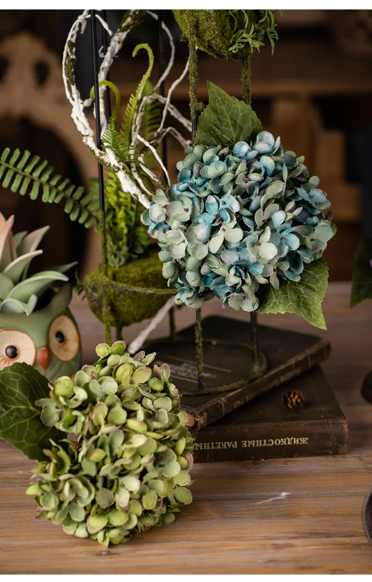 Simulation Flower Retro Hydrangea Wedding Decoration Home Living Room Wall Decoration Photography Props Fake Flowers