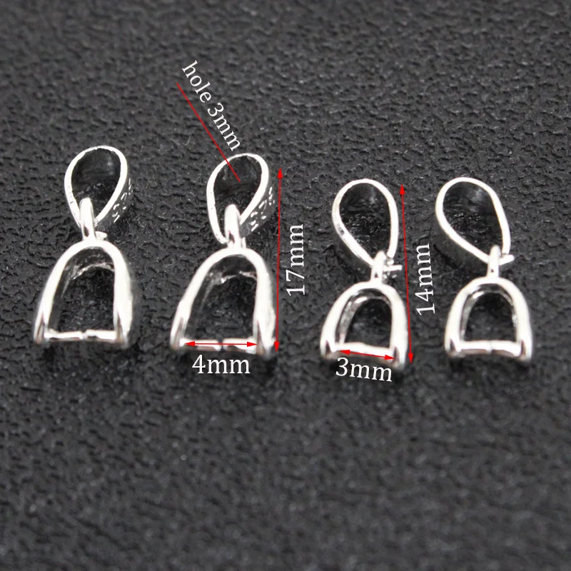 20pcs/lot 925 Stering Silver Pendant Clips Pinch Bail Clasps Buckle Charm Necklace Hook Connector For DIY Jewelry Making - Image 2