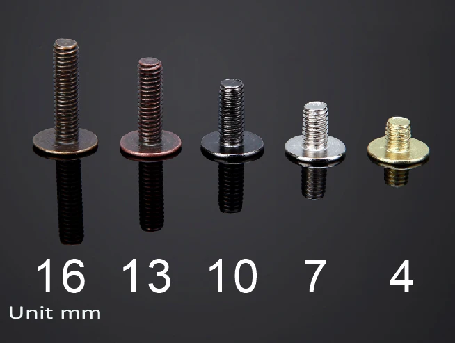 Bulk Orders 50 Sets 100pcs M3 Screws Book Binding Screw Post Leather Screw Nail Button Solid Belt Tack