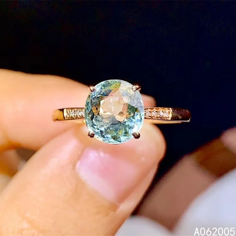 

KJJEAXCMY fine jewelry 18K gold inlaid natural gem green tourmaline new Female popular ring luxury Support test hot selling