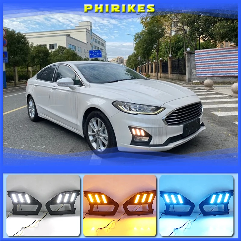 

Дневные ходовые огни для Ford Mondeo Fusion 2019 2020, светодиодные дневные ходовые огни, водонепроницаемые противотуманные огни, 2 шт.