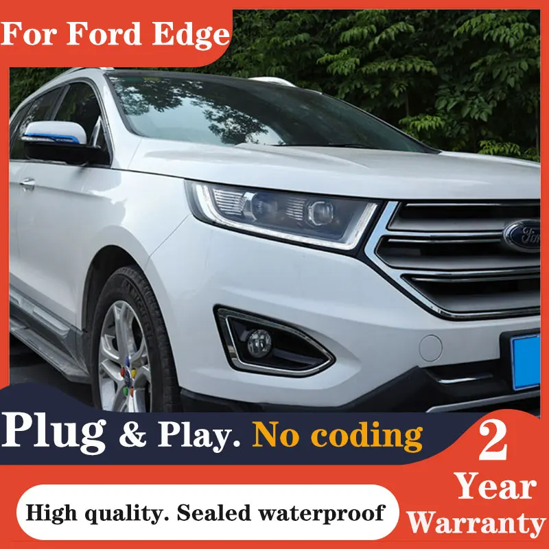 Car lamps for Ford Edge Headlights 2015 2016 2017 New Edge LED Headlight DRL Daytime Running Light Bi-Xenon HID Accesso