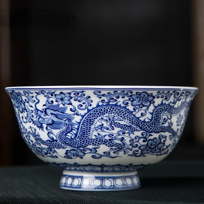 Jingdezhen-ceramic bowl, Chinese tableware, bone china rice bowl, handmade, beautiful flower pattern, porcelain bowl gift