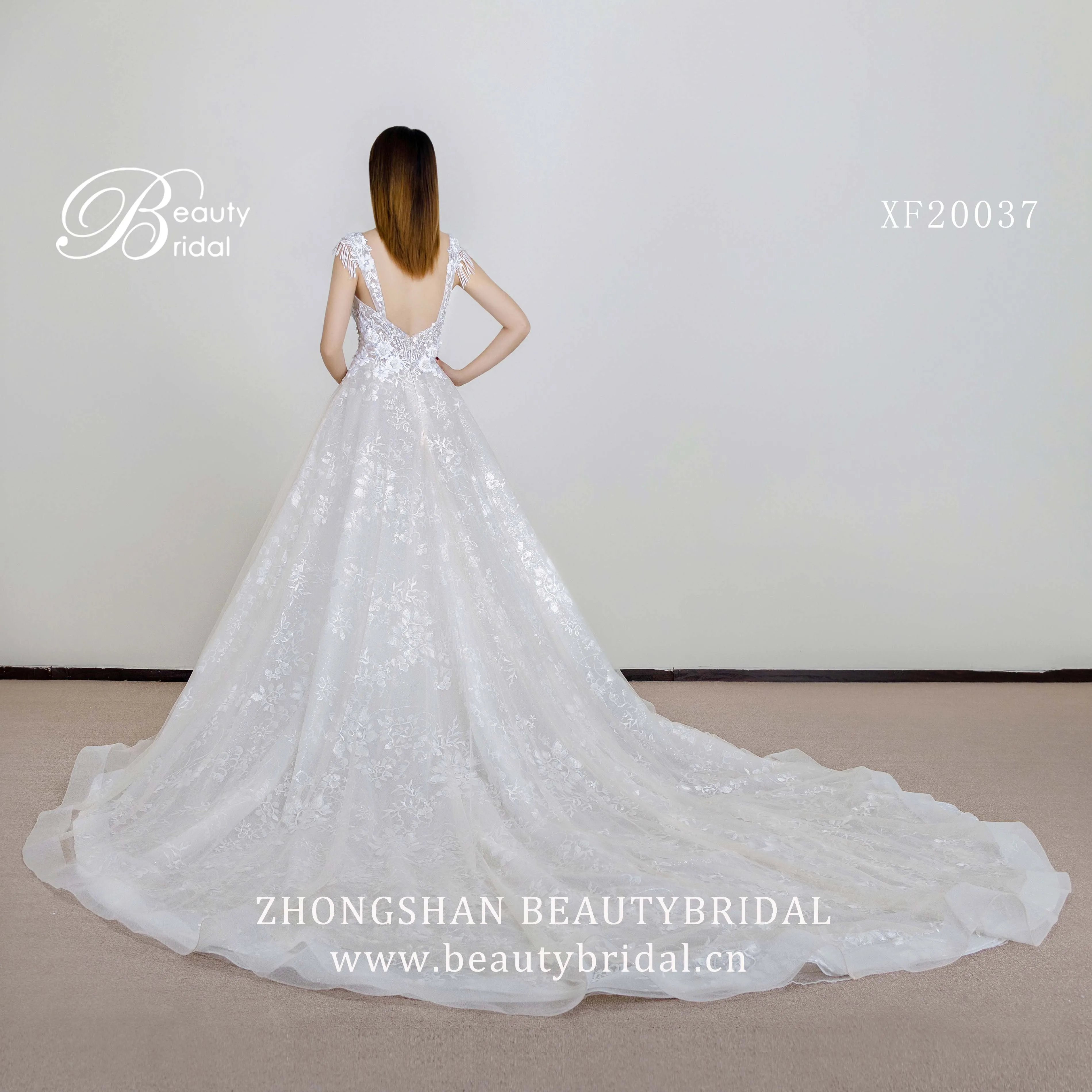 فستان زفاف 2023Vestidos XF20037 ساتان مطرز بالخرز Vestido de Noiva Casamento السباغيتي الأشرطة حورية البحر فستان امرأة