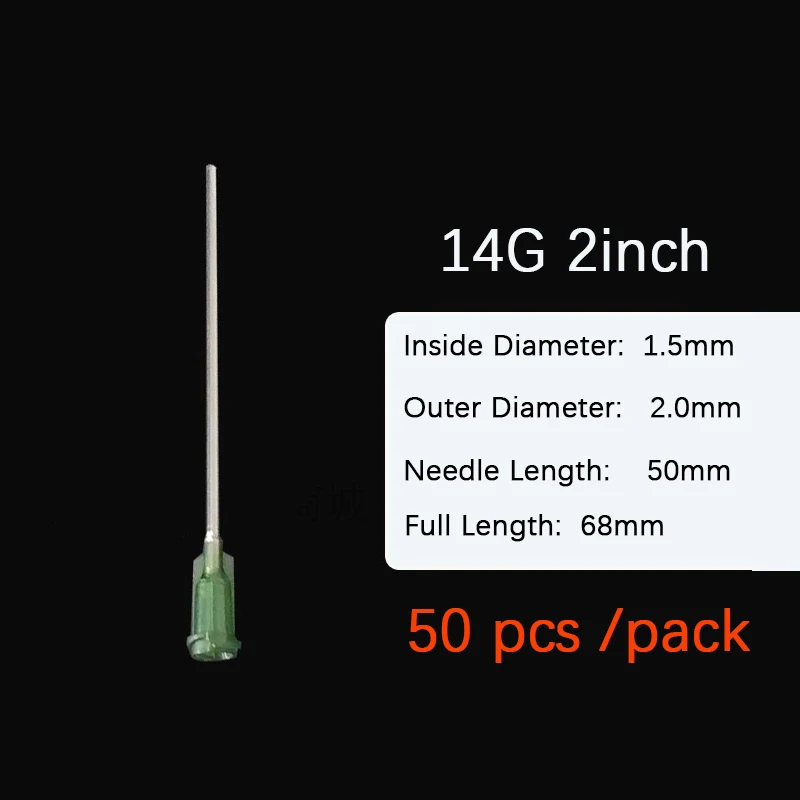 

Игла для шприца 14 калибра 2 дюйма/50 мм с тупым наконечником, 14 г, 2 дюйма, дозирующие иглы с люэровым замком. Пластиковая инъекционная игла. 50 шт./пакет
