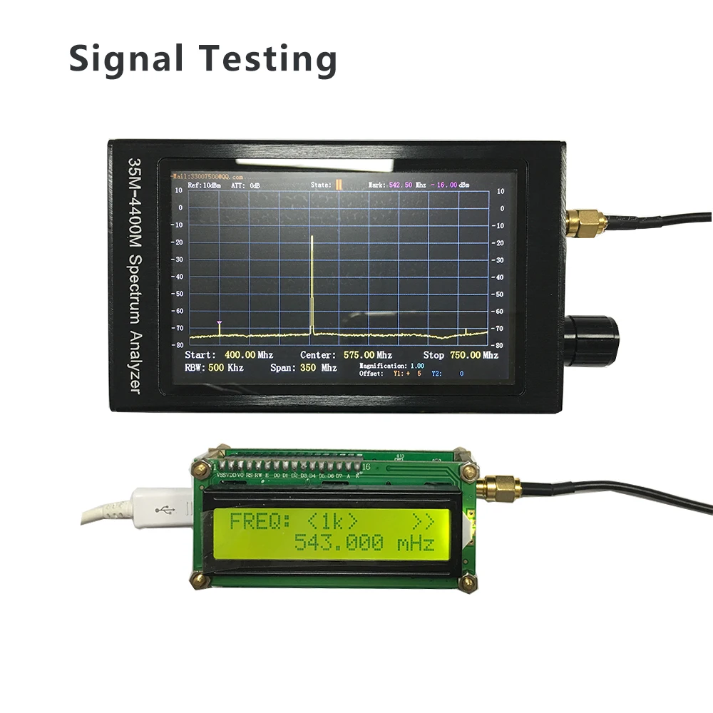 35M-4400M Spectrum Analyzer Test Handheld Portable Battery Laboratory Radio Frequency RF High Frequency Spectrum Analyzer