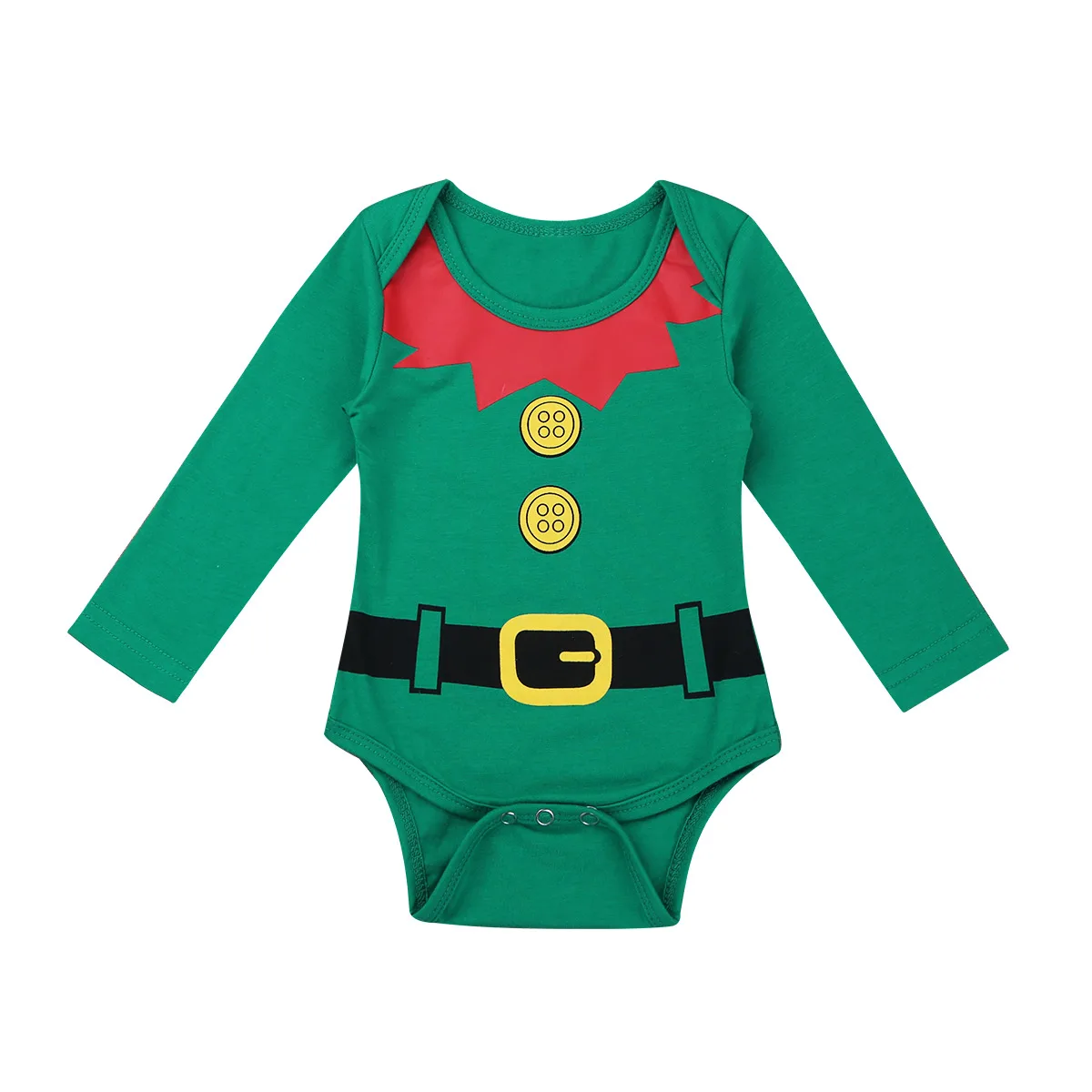 Baby Boys Girls Christmas Costume Santa Clothes Outfit Xmas Elf Cosplay Costume New Year Party Romper with Striped Pants Hat