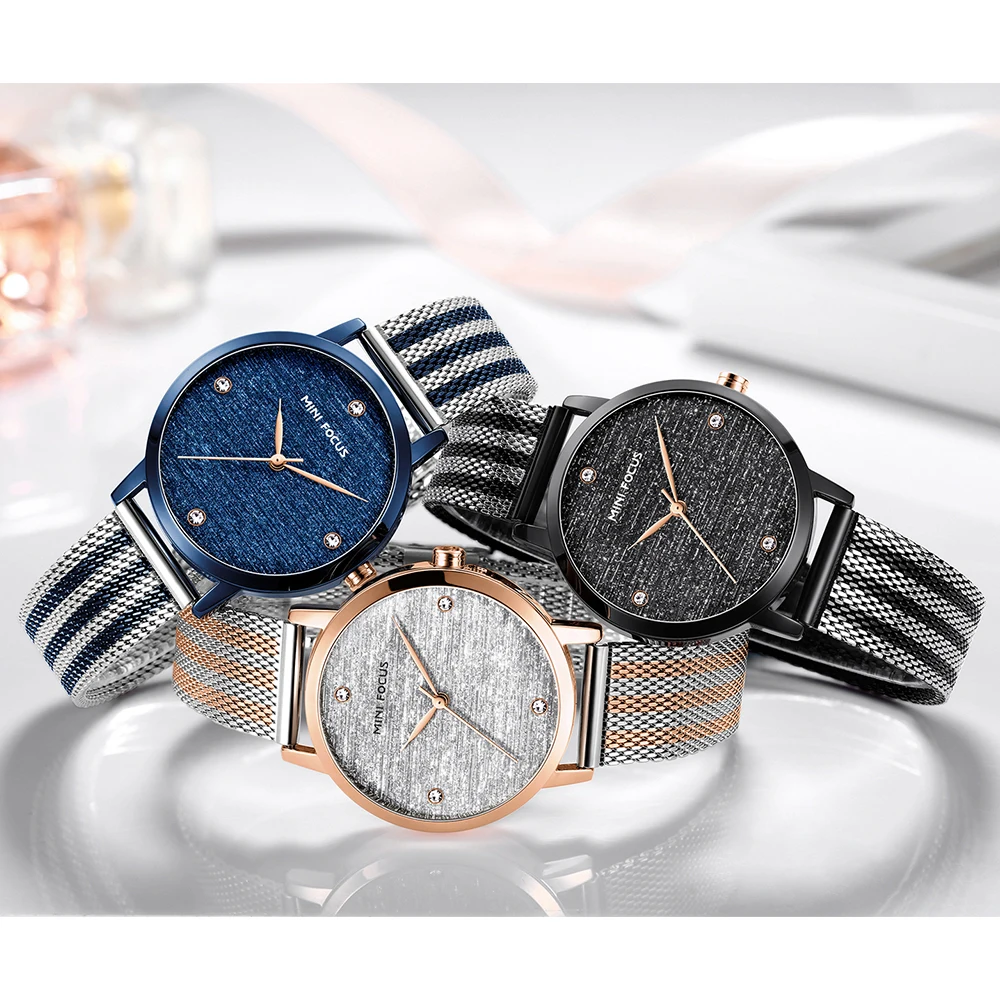 MINI FOCUS Luxury Blue Watches Women Top Brand Waterproof Wristwatch Fashion Simple Quartz Watch Lady Woman Relojes Mujeres 0329