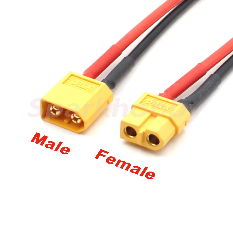 5PCS Sparkhobby XT60 XT30 T plug Connector Male / Female Connector plug Silicone Wire 14/18AWG RC Battery Cable long 100mm