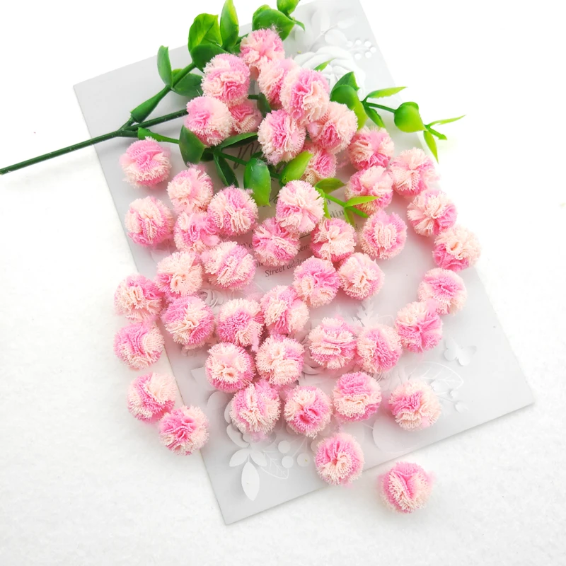 Elastische Blumenkugel aus Netzstoff für Kinder, Haarspangen-Accessoires, künstliche Stoffblumen, 1,5 cm, 100 Stück pro Packung. – Detail 7
