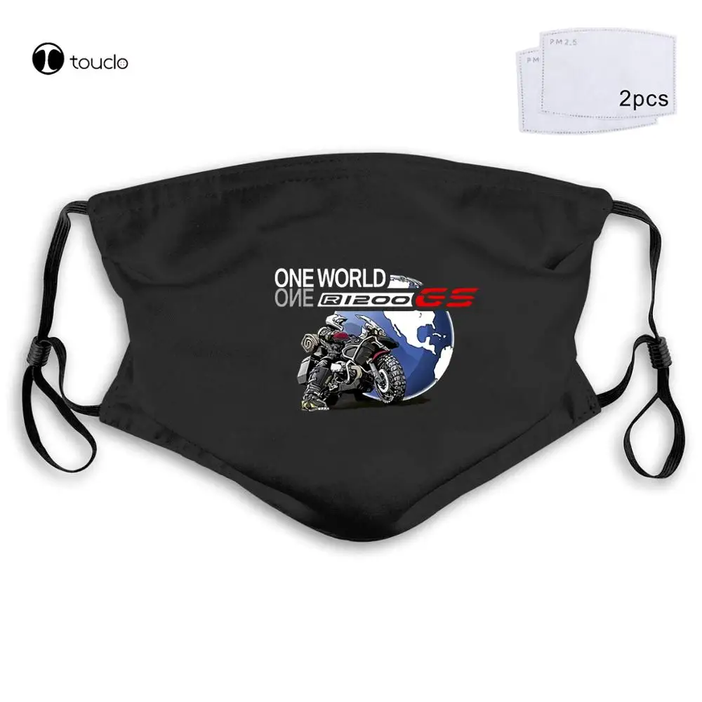 2020 neuesten Männer Lustige ONE WELT GS R1200 motorrad Abenteuer Inspiriert Gesicht Maske Filter Tasche Tuch Reusable Waschbar