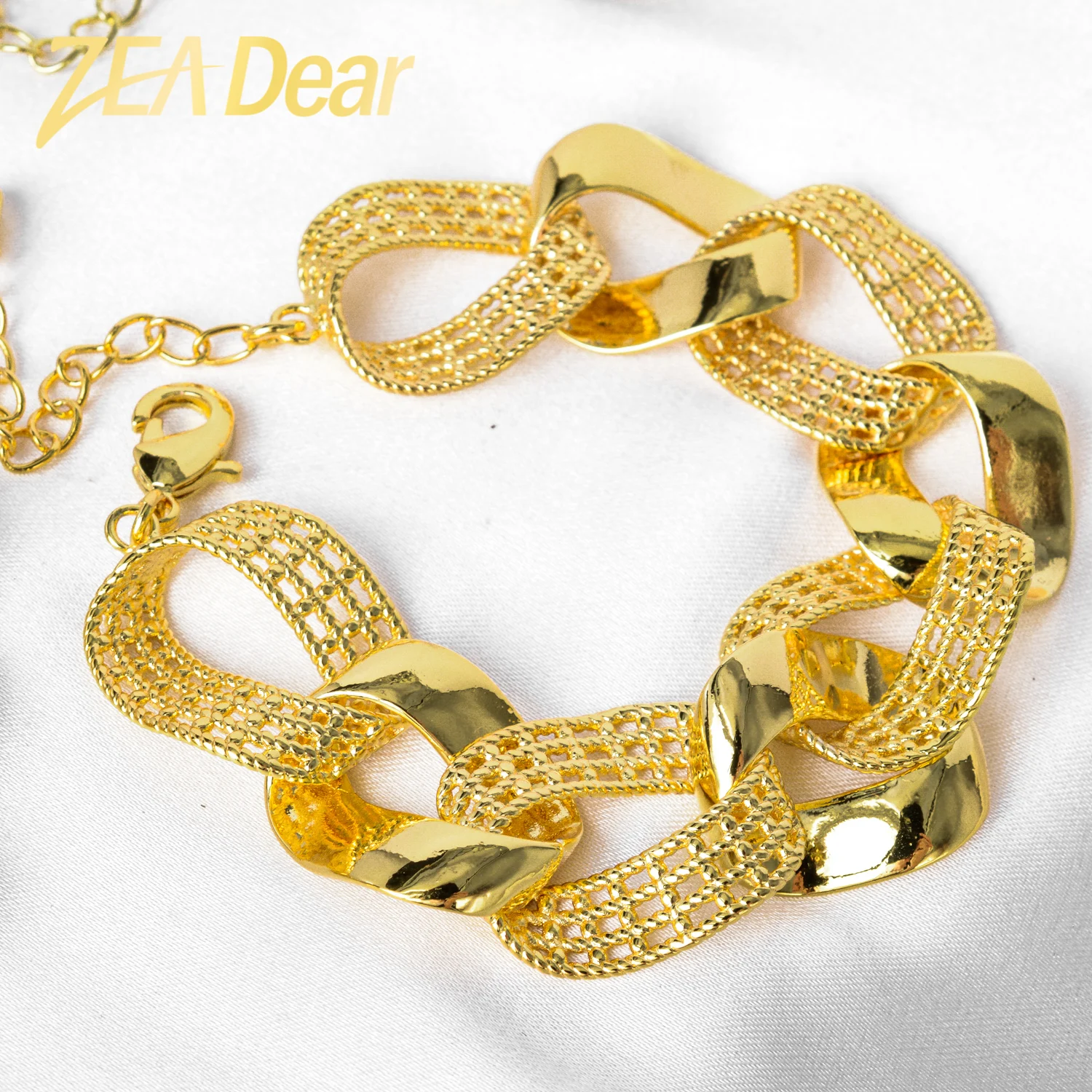 ZEADear Jewelry Fashion Bracelets Hand Chains Gold Plated Big Size For Women Anniversary  Classic Trendy Wedding Party Gifts