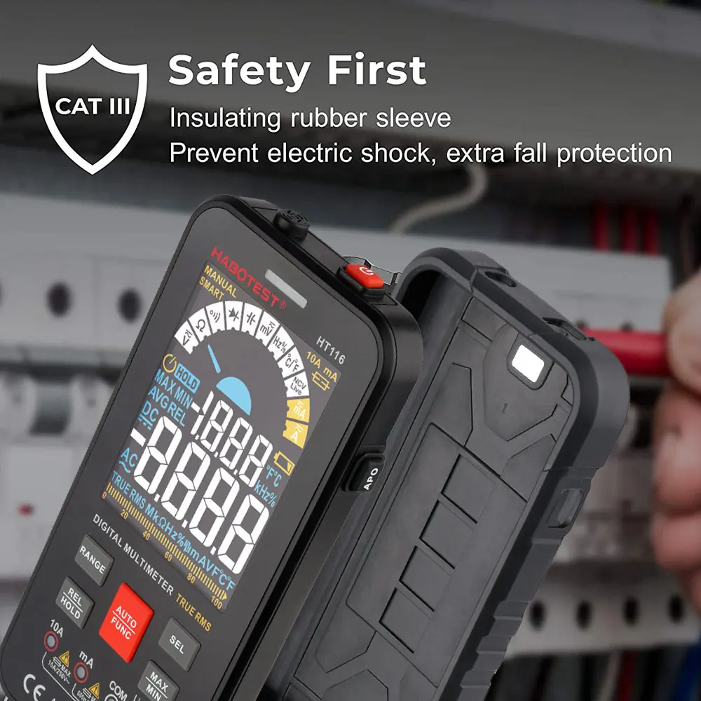 HT116 Ac Dc 1000V Tester Digitale Multimeter Profesional Ncv Smart Auto True Rms Multimeter Voltmeter Capaciteit Voltage Tester