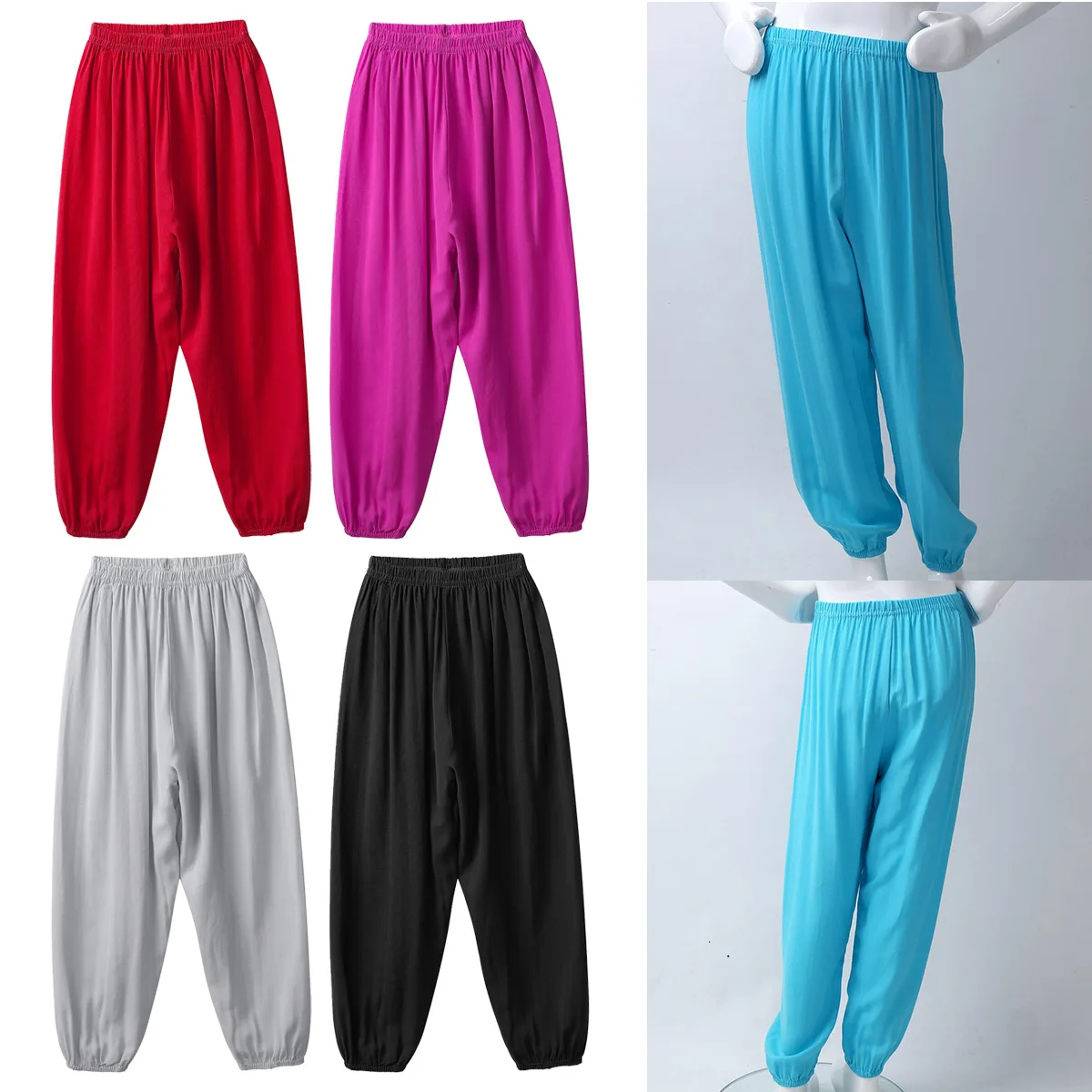 Kids Yoga Harem Pants Modal Loose Pants Dance Trousers Confy High Waist Trousers Sport Yoga Pants Girls Trousers Harlem Pants