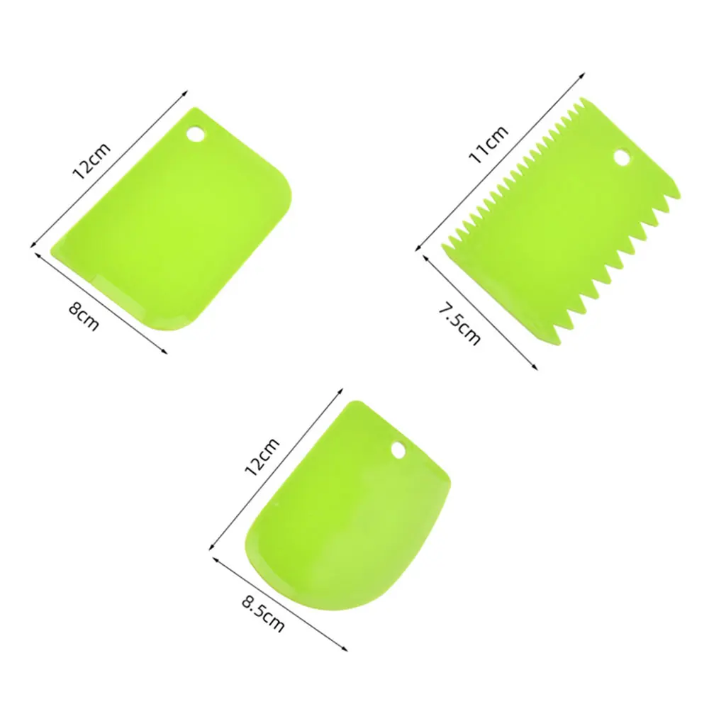 Silicone world 3PCS/Set Dough Cake Cutter Slicer Spatula for Cake Cream Scraper Pasty Cutters Scraper DIY Cake Decorating Tools - Image 6