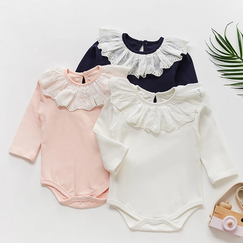 Baby Girl Romper Long Sleeve Clothes For Girls Lace Newborn Baby Rompers For Girls Jumpsuit 100% Cotton Baby Boys Romper