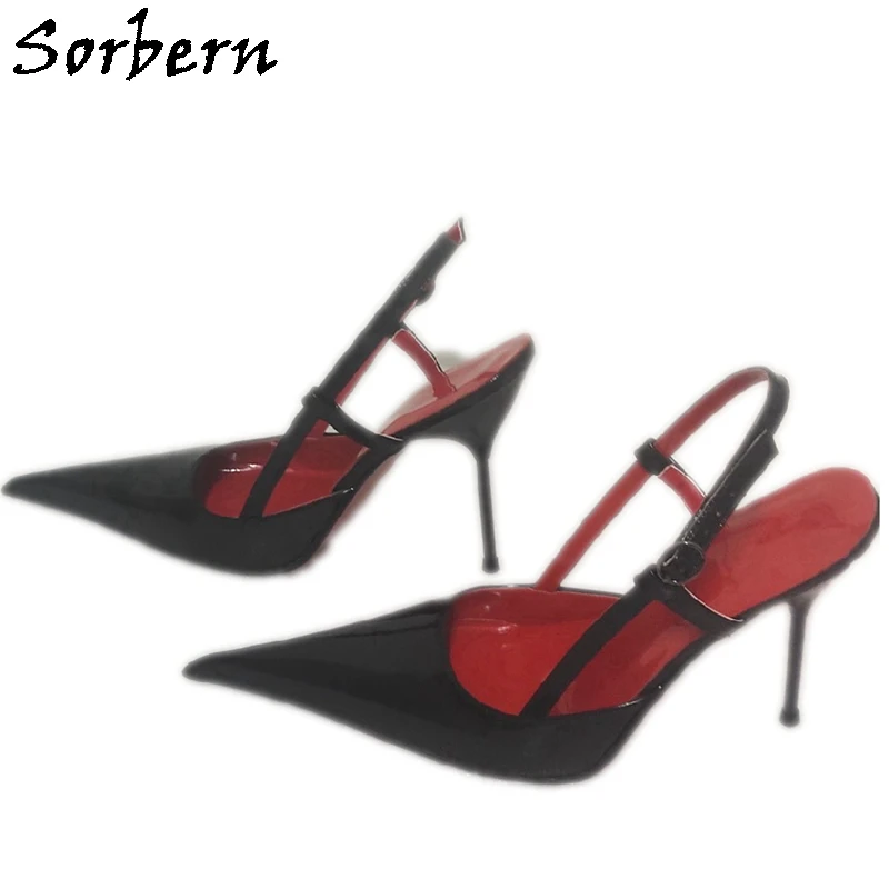 Sorbern Sexy Long Pointy Toes Pumps Women Slingback Shoes Sissy Boy Crossdresser Shoes Night Club Party Heel Stiletto High Heel