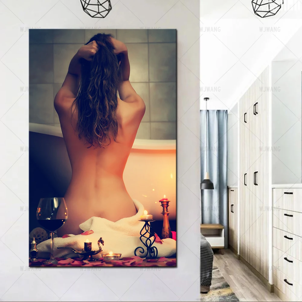 

Modern Art Sexy Woman Nude Back View Posters Prints Wall Art Canvas Painting Hotel Bedroom Decoration Pictures Living Room Decor