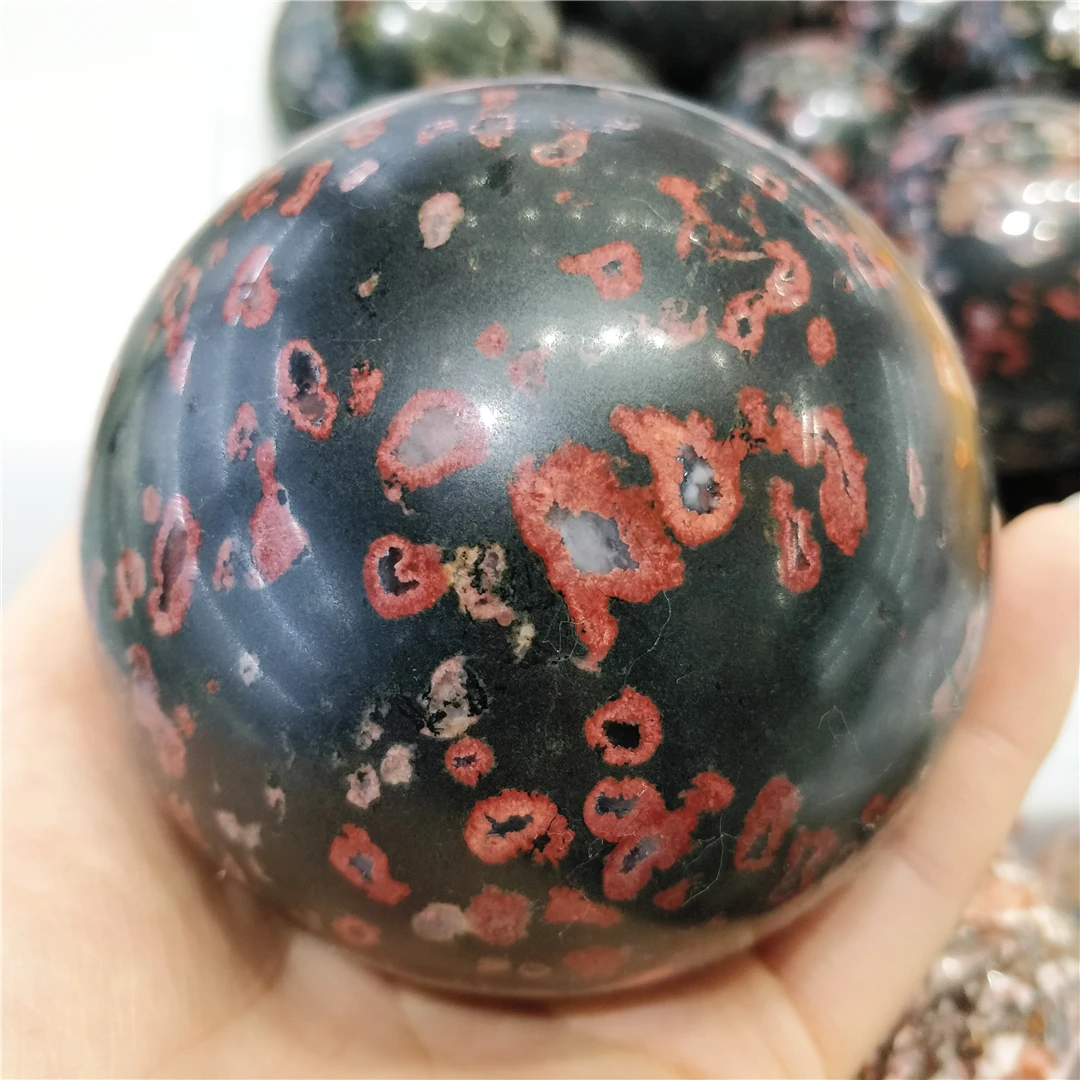 Natural Fish Roe Stone Quartz Plum Crystals Sphere Mineral Ball Ornament  Reiki Chakra Gemstones Vintage Room Decor Collections