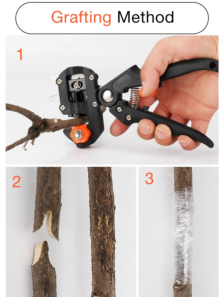 DTBD Garden Grafting Tool Suit Farming Pruning Shears Scissor Fruit Tree Vaccination Secateurs Pruning Garden Tool and Tape