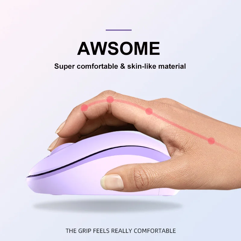 CHUYI Mouse Nirkabel Ultraringan 2.4G Mini Ramping Mause Diam Ergonomis Komputer Portabel USB Tikus untuk Rumah Kantor Desktop Notebook