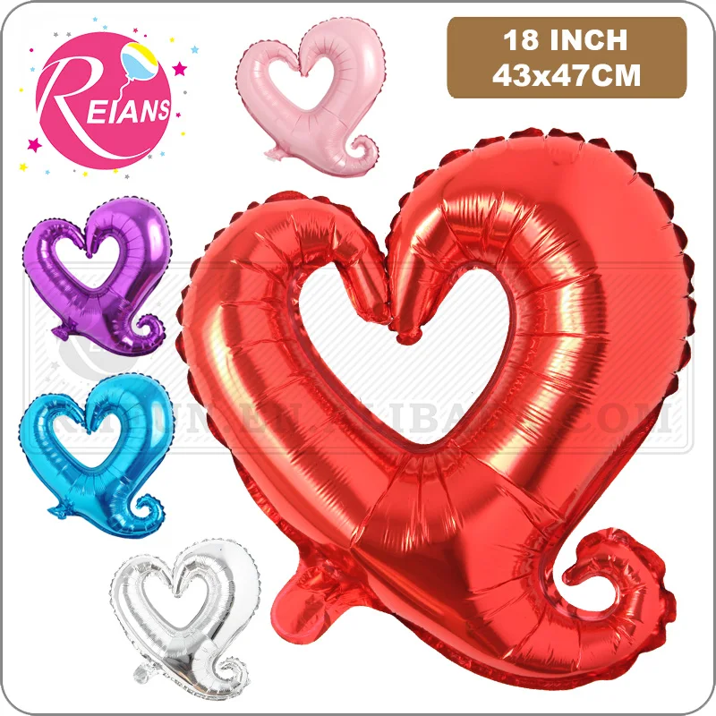 18 cal helem Hollow balony foliowe w kształcie serca na walentynki dzień/Wedding Party decoration duży rozmiar czerwone serce wystrój baby shower