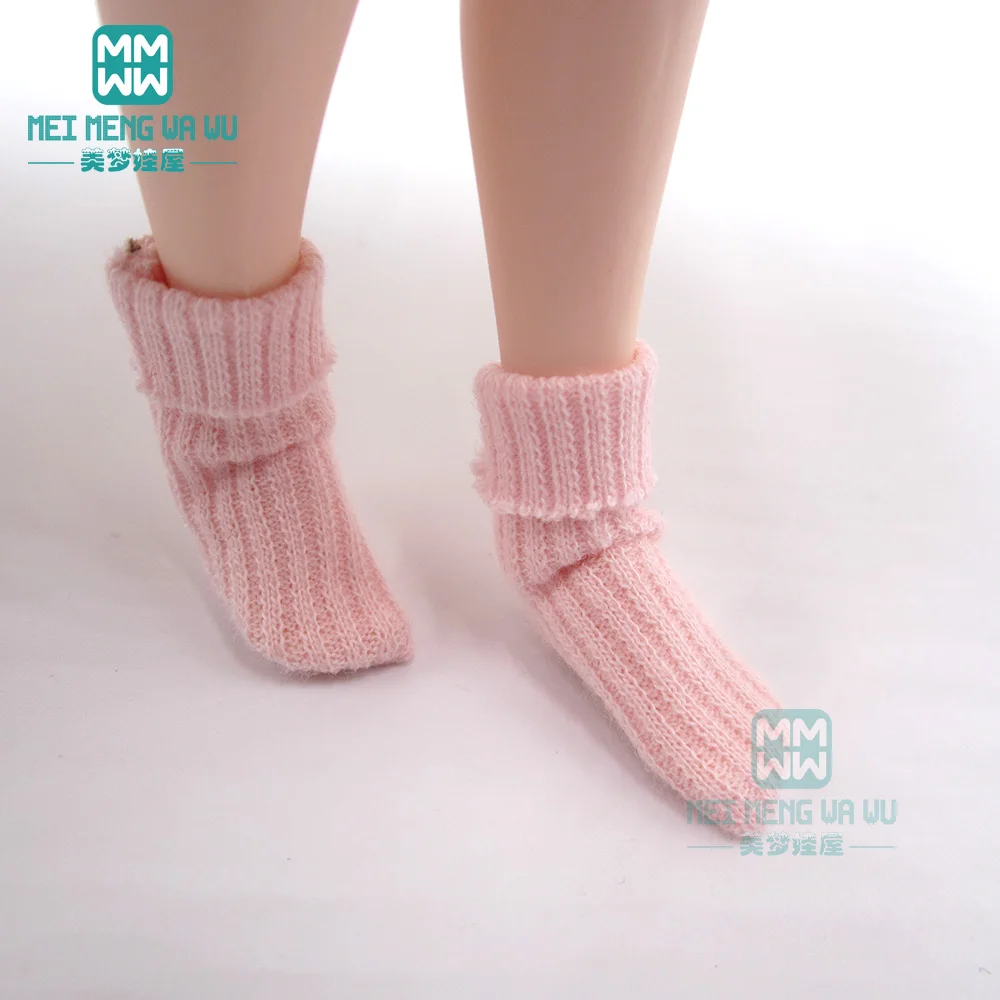 Chaussettes à revers pour poupée Blyth Azone, accessoires de mode, blanc, bleu, noir, rose, 28-30cm, OB22, OB24