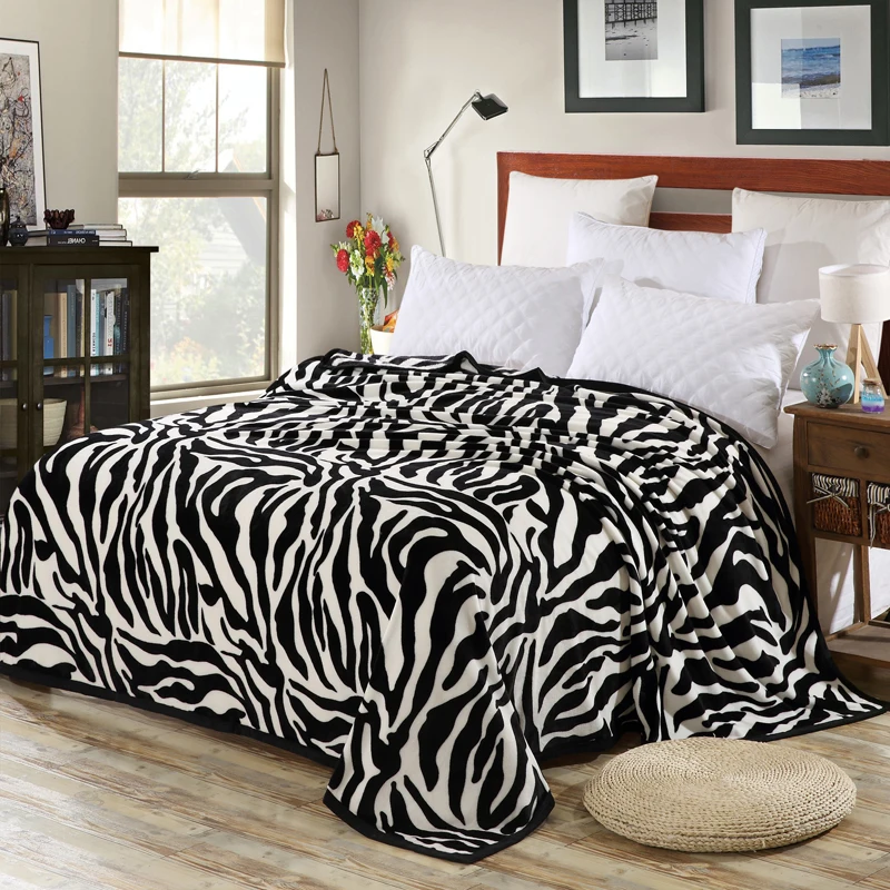 

Jane Spinning Zebra Striped Fleece Blanket Fuzzy Super Comfortable Soft Floral Blanket Thrown Beds Aircraft Sofa For Office