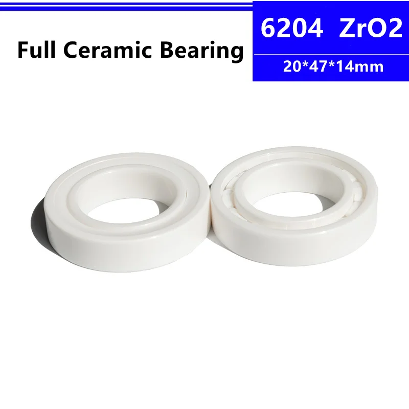 

4pcs/10pcs ZrO2 ceramic bearing 6204 20*47*14mm Zirconia Full Ceramic Deep Groove Ball Bearing 20x47x14 mm