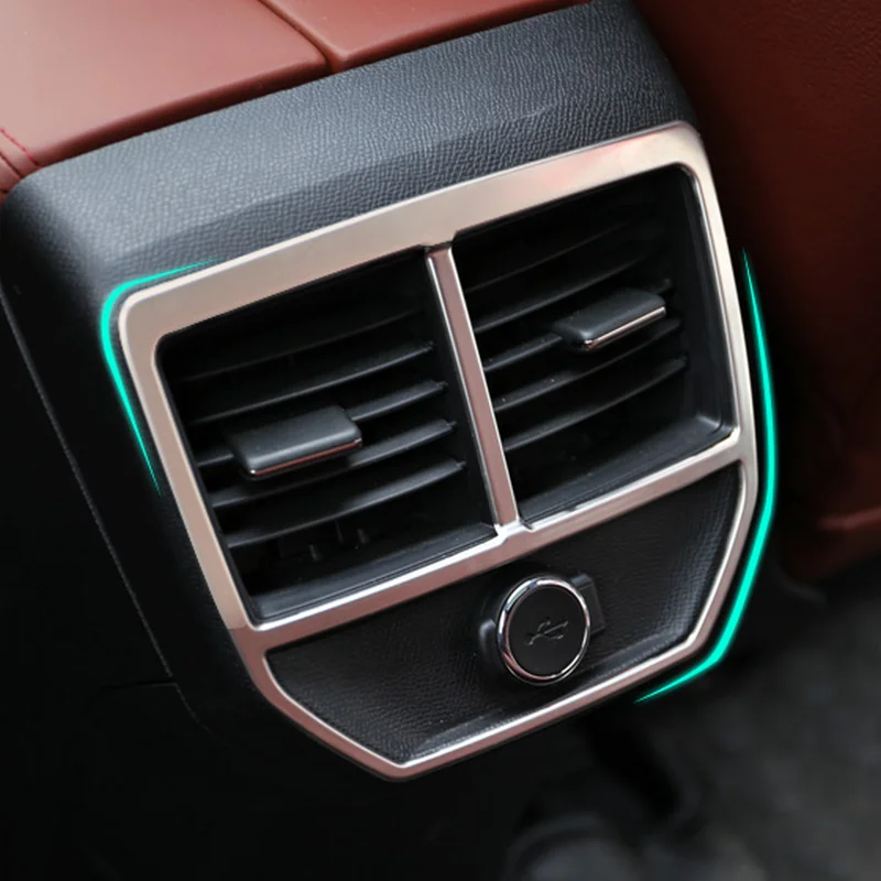 

SBTMY Accessories Stainless Steel Car Rear Air Conditioner Outlet Decoration Cover Styling Fit For 2017 Peugeot 5008 3008 GT