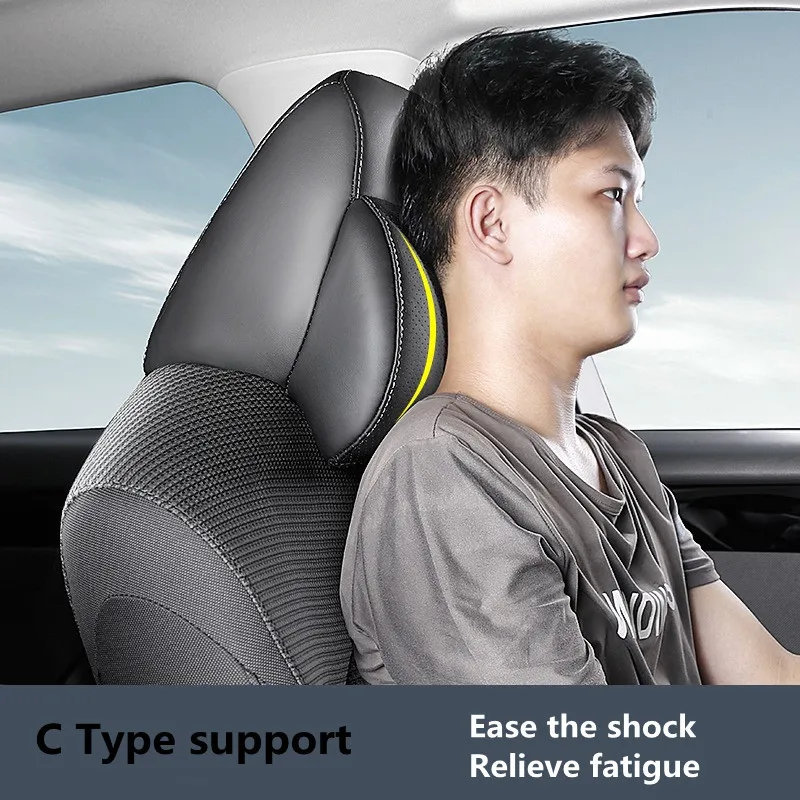 

Leather Headrest Pillow Neck Head Rest Cushion For Toyota Highlander 2021 Fully Surrounded Auto Neck Support Pad